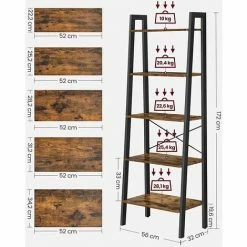 VASAGLE Étagère Vintage En Escalier, Bibliothèque à 5 Niveaux, Rangement, Avec Cadre Métallique, Pour Salon, Cuisine, Vintage, Noire, Par SONGMICS, LLS45X - Vintage, Noir 11 VASAGLE Étagère Vintage En Escalier, Bibliothèque à 5 Niveaux, Rangement, Avec Cadre Métallique, Pour Salon, Cuisine, Vintage, Noire, Par SONGMICS, LLS45X - Vintage, Noir -SONGMICS Soldes 11089057 5