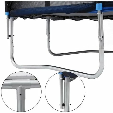 SONGMICS Trampoline Extérieur, Diamètre 427cm, TÜV Rheinland GS Certifica, Équipement Jardin, Avec Échelle, Filet De Protection, Poteaux Recouverts, Noir Et Bleu STR144 - Bleu 5 SONGMICS Trampoline Extérieur, Diamètre 427cm, TÜV Rheinland GS Certifica, Équipement Jardin, Avec Échelle, Filet De Protection, Poteaux Recouverts, Noir Et Bleu STR144 - Bleu – Image 3