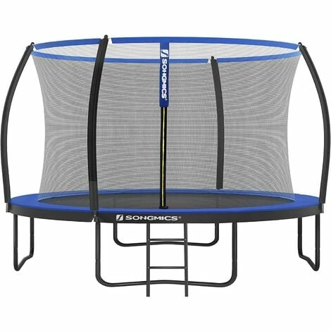 SONGMICS Trampoline Extérieur, Diamètre 305cm, TÜV Rheinland GS Certifica, Équipement Jardin, Avec Échelle, Filet De Protection, Poteaux Recouverts, Noir Et Bleu, STR10BK 3 SONGMICS Trampoline Extérieur, Diamètre 305cm, TÜV Rheinland GS Certifica, Équipement Jardin, Avec Échelle, Filet De Protection, Poteaux Recouverts, Noir Et Bleu, STR10BK