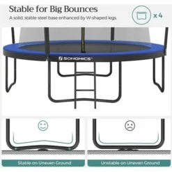 SONGMICS Trampoline Extérieur, Diamètre 305cm, TÜV Rheinland GS Certifica, Équipement Jardin, Avec Échelle, Filet De Protection, Poteaux Recouverts, Noir Et Bleu, STR10BK 10 SONGMICS Trampoline Extérieur, Diamètre 305cm, TÜV Rheinland GS Certifica, Équipement Jardin, Avec Échelle, Filet De Protection, Poteaux Recouverts, Noir Et Bleu, STR10BK -SONGMICS Soldes 11568107 4