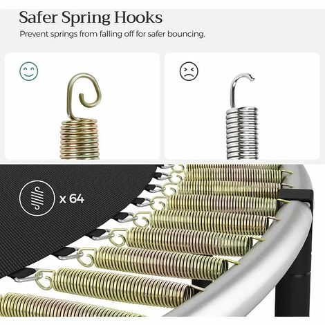 SONGMICS Trampoline Extérieur, Diamètre 305cm, TÜV Rheinland GS Certifica, Équipement Jardin, Avec Échelle, Filet De Protection, Poteaux Recouverts, Noir Et Bleu, STR10BK 7 SONGMICS Trampoline Extérieur, Diamètre 305cm, TÜV Rheinland GS Certifica, Équipement Jardin, Avec Échelle, Filet De Protection, Poteaux Recouverts, Noir Et Bleu, STR10BK – Image 5