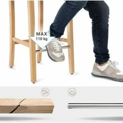 SONGMICS Lot De 2 Tabourets De Bar, Avec Dossier Et Repose-Pieds, Chaise Haute Et Rembourrée, Surface En Lin, Hauteur D’Assise De 76 Cm, Pieds En Bois Massif, Gris Clair Et Couleur Naturel LDC31GYX 9 SONGMICS Lot De 2 Tabourets De Bar, Avec Dossier Et Repose-Pieds, Chaise Haute Et Rembourrée, Surface En Lin, Hauteur D’Assise De 76 Cm, Pieds En Bois Massif, Gris Clair Et Couleur Naturel LDC31GYX -SONGMICS Soldes 13218460 3