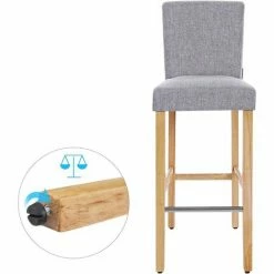 SONGMICS Lot De 2 Tabourets De Bar, Avec Dossier Et Repose-Pieds, Chaise Haute Et Rembourrée, Surface En Lin, Hauteur D’Assise De 76 Cm, Pieds En Bois Massif, Gris Clair Et Couleur Naturel LDC31GYX 10 SONGMICS Lot De 2 Tabourets De Bar, Avec Dossier Et Repose-Pieds, Chaise Haute Et Rembourrée, Surface En Lin, Hauteur D’Assise De 76 Cm, Pieds En Bois Massif, Gris Clair Et Couleur Naturel LDC31GYX -SONGMICS Soldes 13218460 4