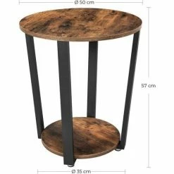VASAGLE Table D'Appoint, Table Ronde, Bout De Canapé De Style Industriel, Montage Facile, Armature En Fer, Pour Salon, Chambre, Stable, Rétro Par SONGMICS LET57X -SONGMICS Soldes 14352274 5