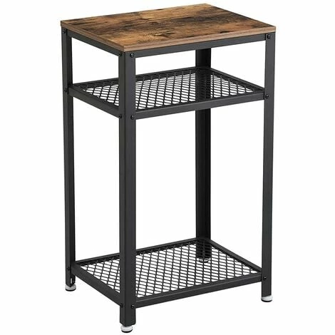 VASAGLE Table D'appoint Vintage, Table De Chevet, Bout De Canapé, Avec Casier Ouvert Et Étagère En Treillis, Pour Salon Et Bureau, Armature Métallique Stable Par SONGMICS LET75BX 3 VASAGLE Table D'appoint Vintage, Table De Chevet, Bout De Canapé, Avec Casier Ouvert Et Étagère En Treillis, Pour Salon Et Bureau, Armature Métallique Stable Par SONGMICS LET75BX