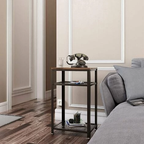 VASAGLE Table D'appoint Vintage, Table De Chevet, Bout De Canapé, Avec Casier Ouvert Et Étagère En Treillis, Pour Salon Et Bureau, Armature Métallique Stable Par SONGMICS LET75BX 6 VASAGLE Table D'appoint Vintage, Table De Chevet, Bout De Canapé, Avec Casier Ouvert Et Étagère En Treillis, Pour Salon Et Bureau, Armature Métallique Stable Par SONGMICS LET75BX – Image 4