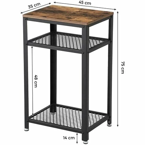 VASAGLE Table D'appoint Vintage, Table De Chevet, Bout De Canapé, Avec Casier Ouvert Et Étagère En Treillis, Pour Salon Et Bureau, Armature Métallique Stable Par SONGMICS LET75BX 7 VASAGLE Table D'appoint Vintage, Table De Chevet, Bout De Canapé, Avec Casier Ouvert Et Étagère En Treillis, Pour Salon Et Bureau, Armature Métallique Stable Par SONGMICS LET75BX – Image 5