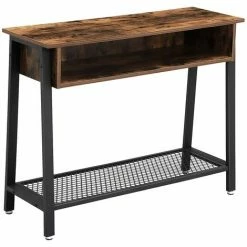 VASAGLE Table D'entrée Vintage, Table De Console, Avec Étagère En Treillis Et Casier Ouvert, Bout De Canapé, Pour Couloir, Salon, Bureau, Armature Métallique Stable Par SONGMICS LNT93X