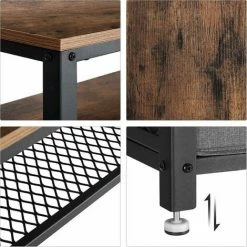 SONGMICS VASAGLE Meuble TV Pour Téléviseurs Jusqu'à 43 Pouces, Support Télé, Buffet, Table Basse, Cadre En Acier, Pour Chambre, Salon, Style Industriel, Marron Rustique Et Noir LTV40BX - Marron Rustique Et Noir -SONGMICS Soldes 14352305 3