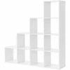 SONGMICS ÉTagère Escalier, Meuble De Rangement, 10 Compartiments, Pour Bibliothèque, Salon, Chambre, Blanc, LBC10WTV1 - Blanc -SONGMICS Soldes 14373044 1