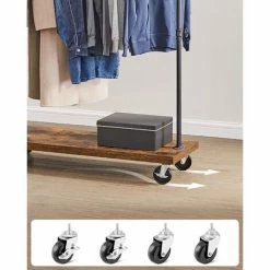 SONGMICS Portant à Vêtements Durable, Barre Supérieure Pour Une Charge Jusqu’à 90 Kg, Porte-vêtements Roulante Industriel Avec Étagère, Roulettes Verrouillables, Pour Buanderie, Épicerie, Noir HSR65BX - Noir -SONGMICS Soldes 15478320 4
