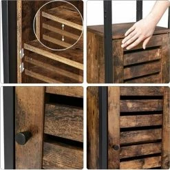 VASAGLE Meuble De Rangement, Meuble De Salle, Armoire De Rangement, Style Industriel, Buffet, 3 Niveaux, Pour Salon, Chambre, Couloir, Cuisine, 70 X 30 X 81cm, Vintage Par SONGMICS LSC74BX - Vintage -SONGMICS Soldes 15478321 4