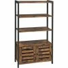 VASAGLE Bibliothèque, Meuble De Rangement, Style Industriel, Avec 3 Étagères Et 2 Portes Battantes, Pour Salon, Bureau à Domicile, Chambre, 70 X 30 X 121.5cm, Multifonctionnel, Vintage Par SONGMICS LSC75BX - Vintage -SONGMICS Soldes 15478322 1