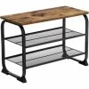 VASAGLE Banc à Chaussures De Style Industriel, Étagère à Chaussures Avec 2 Étages En Treillis, Structure En Métal, à L’Entrée, Au Salon, Stable, Gain D’Espace, Rustique Par SONGMICS LMR32BX - Vintage -SONGMICS Soldes 15579861 1