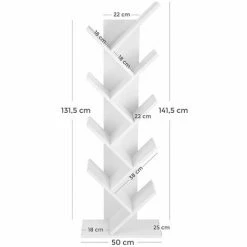 VASAGLE Étagère à 8 Niveaux Pour Livres En Forme Arbre Bibliothèque En Bois Pour Salon, Bureau, Blanc Par SONGMICS LBC11WTV1 - Blanc -SONGMICS Soldes 16676130 5