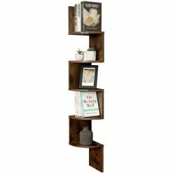 VASAGLE Étagère D'angle, Style Industriel, Étagère Murale, Étagère En Forme Zigzag, Bibliothèque, Vintage Par SONGMICS LBC20BX -SONGMICS Soldes 16676139 3