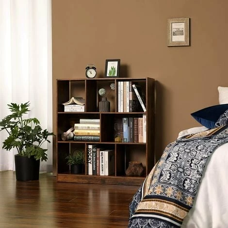 VASAGLE Bibliothèque, Étagère, Meuble De Rangement Avec Compartiments Ouverts, Pour Salon, Chambre, Bureau, Cloison Séparateur, 97,5 X 30 X 100 Cm, Marron Rustique Par SONGMICS LBC52BX - Vintage 4 VASAGLE Bibliothèque, Étagère, Meuble De Rangement Avec Compartiments Ouverts, Pour Salon, Chambre, Bureau, Cloison Séparateur, 97,5 X 30 X 100 Cm, Marron Rustique Par SONGMICS LBC52BX - Vintage – Image 2