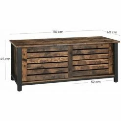 VASAGLE Meuble TV Pour Télévisons Jusqu’à 48 Pouces, Buffet Bas, Avec Portes Coulissantes Et 2 Étagères, Pour Salon, Chambre, Cadre En Fer, 110 X 40 X 45 Cm, Style Industriel, Marron Rustique Par SONGMICS LTV41BX - Marron Rustique -SONGMICS Soldes 16739959 5