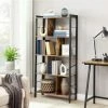 VASAGLE Bibliothèque, Étagère à 4 Niveaux, Meuble De Rangement, Pour Salon, Bureau, Chambre D'enfant, Montage Facile, Style Industriel, Cadre En Acier, Marron Rustique Et Noir Par SONGMICS LBC12BX -SONGMICS Soldes 16781304 1