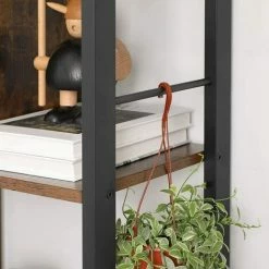 VASAGLE Bibliothèque, Étagère à 4 Niveaux, Meuble De Rangement, Pour Salon, Bureau, Chambre D'enfant, Montage Facile, Style Industriel, Cadre En Acier, Marron Rustique Et Noir Par SONGMICS LBC12BX -SONGMICS Soldes 16781304 4
