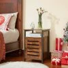 VASAGLE Table De Chevet, Table D’Appoint, Table Console, Avec Porte, 2 Niveaux, Étagère à Hauteur Réglable, Structure En Acier, 40 X 40 X 60 Cm, Style Industriel, Marron Rustique Par SONGMICS LET62BX - Marron Rustique -SONGMICS Soldes 16804252 1