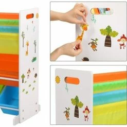 SONGMICS Meuble De Rangement Pour Jouets Et Livres, Étagère De Rangement Pour Chambre D’Enfant, Avec Paniers Amovibles, Multi-Colore GKR03W - Multi-Colore -SONGMICS Soldes 16818086 3