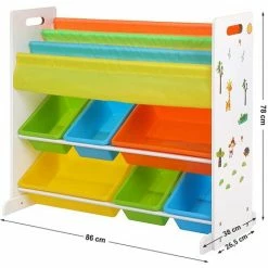 SONGMICS Meuble De Rangement Pour Jouets Et Livres, Étagère De Rangement Pour Chambre D’Enfant, Avec Paniers Amovibles, Multi-Colore GKR03W - Multi-Colore -SONGMICS Soldes 16818086 5