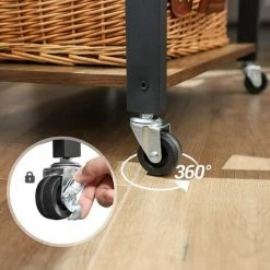 VASAGLE Étagère De Cuisine, Desserte, Chariot De Service à 3 Niveaux, Oour Four à Micro-Ondes, Mini Four, Grille-Pain, Cadre Métallique, Avec 6 Crochets, Style Industriel, Marron Rustique Par SONGMICS KKS60XV1 - Marron Rustique -SONGMICS Soldes 16818092 4