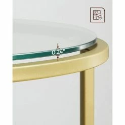 VASAGLE Table D’Appoint Ronde, Plateau En Verre Trempé, Armature Métallique Dorée, Bout De Canapé, Table Console, Table De Chevet, Salon, Balcon, Robuste Et Stable, Décoratif, Doré Par SONGMICS LGT20G - Doré 10 VASAGLE Table D’Appoint Ronde, Plateau En Verre Trempé, Armature Métallique Dorée, Bout De Canapé, Table Console, Table De Chevet, Salon, Balcon, Robuste Et Stable, Décoratif, Doré Par SONGMICS LGT20G - Doré -SONGMICS Soldes 16951903 4