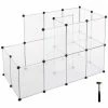 SONGMICS Parc Pour Cochons D'Inde, Avec Échelle, Enclos, Clôture Modulaire, En Plastique, Pour Hamsters, Lapin, Petits Animaux, Transparent LPC03W - Transparent -SONGMICS Soldes 16951908 1