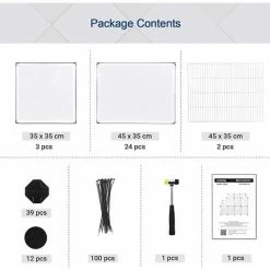 SONGMICS Parc Pour Cochons D'Inde, Avec Échelle, Enclos, Clôture Modulaire, En Plastique, Pour Hamsters, Lapin, Petits Animaux, Transparent LPC03W - Transparent -SONGMICS Soldes 16951908 5