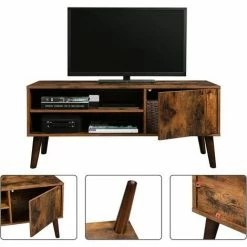 VASAGLE Meuble TV Rustique, Table Basse, Buffet Bas, Style Moderne Du Milieu Du Siècle, Pour Télévision, Console De Jeux, Dans Salon, Salle De Jeu, Bureau, Brun Par SONGMICS LTV09BX - Brun -SONGMICS Soldes 17016754 4