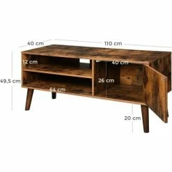 VASAGLE Meuble TV Rustique, Table Basse, Buffet Bas, Style Moderne Du Milieu Du Siècle, Pour Télévision, Console De Jeux, Dans Salon, Salle De Jeu, Bureau, Brun Par SONGMICS LTV09BX - Brun -SONGMICS Soldes 17016754 5