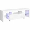 VASAGLE Meuble TV, Support Télé, Pour TV Jusqu'à 60 Pouces, Grand, Avec Bandes Lumineuses LED, Meuble De Salon, 140 X 35 X 45cm, Moderne, Blanc Brillant Par SONGMICS LTV14WT - Blanc Brillant 1 VASAGLE Meuble TV, Support Télé, Pour TV Jusqu'à 60 Pouces, Grand, Avec Bandes Lumineuses LED, Meuble De Salon, 140 X 35 X 45cm, Moderne, Blanc Brillant Par SONGMICS LTV14WT - Blanc Brillant -SONGMICS Soldes 17016756 1