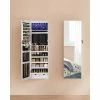 SONGMICS Armoire à Bijoux Avec Miroir Long, Rangement Bijoux Avec 6 Lampes LED, à Suspendre à La Porte Ou à Fixer Au Mur, Grande Capacité, 2 Tiroirs, Blanc JJC99WT - Blanc -SONGMICS Soldes 17067113 1