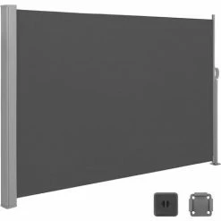 SONGMICS 160 X 300 Cm (H X L), Store Latéral Pour Balcon Et Terrasse, Pare-Soleil, Brise-Vue Protection Vie Privée, Gris Anthracite GSA160TG - Gris Anthracite -SONGMICS Soldes 17871899 2