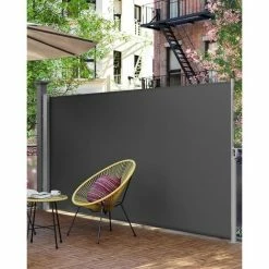 SONGMICS 160 X 300 Cm (H X L), Store Latéral Pour Balcon Et Terrasse, Pare-Soleil, Brise-Vue Protection Vie Privée, Gris Anthracite GSA160TG - Gris Anthracite -SONGMICS Soldes 17871899 3
