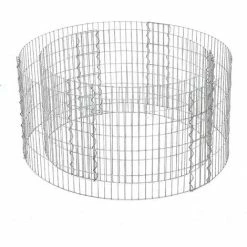SONGMICS Gabion Rond Pour Pierres, Panier à Pierres Métallique, Maille Fine 2,5 X 10 Cm, Acier Galvanisé Antirouille, 90 X 40 Cm (ø X H), Pour Pierres De 10 Cm, Décoration Jardin, Argent GGB479 - Gris argenté