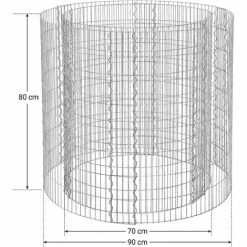 SONGMICS Gabion Rond Pour Pierres, Panier à Pierres Métallique, Maille Fine 2,5 X 10 Cm, Acier Galvanisé Antirouille, 90 X 80 Cm (ø X H), Pour Pierres De 10 Cm, Décoration Jardin, Argent GGB879 - Gris argenté -SONGMICS Soldes 18118545 5