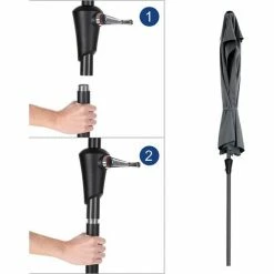 SONGMICS Parasol De Balcon De 2,7 M De Diamètre, Protection Solaire, Ombrelle Avec Manivelle, Protection UPF50 +, Sans Socle, Pour Terrasse, Jardin, Extérieur, Piscine, Plage, Anthracite GPU31GY -SONGMICS Soldes 18241542 3