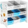 SONGMICS Étagère De Rangement Enfant Pour Jouets Et Livres, 9 Boîtes Amovibles Tissu Non-tissé, Pour Chambre D’Enfant, Salle De Jeux, Garderie, École, 62,5 X 29,5 X 60 Cm, Motif Espace, Blanc GKR33WT - Blanc -SONGMICS Soldes 18286177 1
