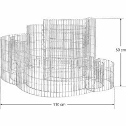 SONGMICS Gabion Pour Pierre En Forme D’escargot, Panier à Pierre Métallique, Maille 2.5 X 10 Cm, Acier Galvanisé Antirouille, 110 X 110 X 60 Cm (LxlxH), Pour Pierre De 10 Cm, Décoration, Argent GGB562 - Argent -SONGMICS Soldes 18331242 5