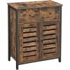 VASAGLE Meuble De Rangement, Placard, Armoire, Avec 1 Tiroir Et étagères, Portes à Persiennes, Pour Salon, Couloir, Cuisine, Bureau, Chambre, Style Industriel, Marron Rustique Par SONGMICS LSC86BX - Marron Rustique -SONGMICS Soldes 18383583 1