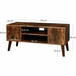 VASAGLE Meuble TV Rustique, Table Basse, Buffet Bas, Style Moderne Du Milieu Du Siècle, Pour Télévision, Console De Jeux, Dans Salon, Salle De Jeu, Bureau, Brun Par SONGMICS LTV08BX -SONGMICS Soldes 18398937 5
