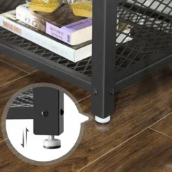 VASAGLE Meuble TV Pour Télévision Jusqu’à 60 Pouces, Modèle Longe, Table Basse, Table De Salon, Armature Métallique, Couleur Boisée, Pour Chambre, Salon, Style Industriel, Marron Rustique Par SONGMICS LTV50BX -SONGMICS Soldes 18398938 4