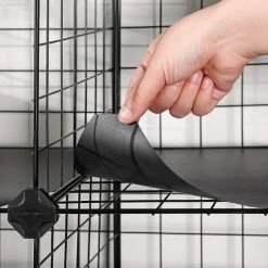 SONGMICS Armoire De Rangement, Étagère, Panneaux En Treillis, 4 Niveaux, 3 Rangs, Grande Capacité, Maillet En Caoutchouc Offert, Dimensions 93 X 31 X 123 Cm (L X L X H), Noir LPI34H - Noir -SONGMICS Soldes 18630586 4