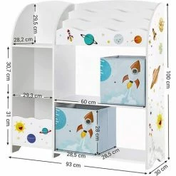 SONGMICS Étagère De Rangement Pour Jouets Enfant Et Livres, Meuble De Rangement Multifonctionnel, Avec 2 Tiroirs En Tissu, Thème Planètes, Pour Salle De Jeux, Chambre Enfant, Salon, Blanc GKR42WT - Blanc 11 SONGMICS Étagère De Rangement Pour Jouets Enfant Et Livres, Meuble De Rangement Multifonctionnel, Avec 2 Tiroirs En Tissu, Thème Planètes, Pour Salle De Jeux, Chambre Enfant, Salon, Blanc GKR42WT - Blanc -SONGMICS Soldes 18816316 5