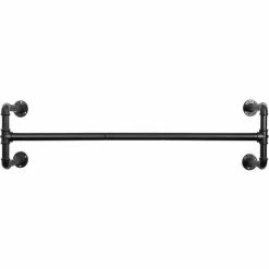 SONGMICS Portemanteau Mural, Barres De Suspension Pour Vêtements En Tuyaux Industriels, Gain De Place, 110 X 30 X 29,3 Cm, Capacité De 60 Kg, Installation Facile, Pour Espace Réduit, Noir HSR64BK - Noir