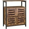VASAGLE Placard, Buffet, Console, Armoire Avec Emplacement Et Portes Persiennes, Multifonctionnel, Salon, Chambre, Couloir, Design Industriel, Marron Foncé Par SONGMICS LSC76BX - Marron Foncé -SONGMICS Soldes 19195555 1