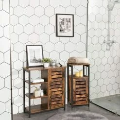 VASAGLE Meuble De Rangement, Armoire De Rangement, Style Industriel, Table D’appoint, Bout De Canapé, Pour Salon, Chambre, Couloir, 37 X 30 X 81 Cm, Vintage Marron Rustique Par SONGMICS LSC34BX - Marron Rustique 10 VASAGLE Meuble De Rangement, Armoire De Rangement, Style Industriel, Table D’appoint, Bout De Canapé, Pour Salon, Chambre, Couloir, 37 X 30 X 81 Cm, Vintage Marron Rustique Par SONGMICS LSC34BX - Marron Rustique -SONGMICS Soldes 19305049 4